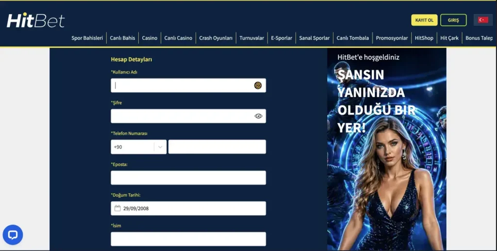 Hitbet Kayıt Ol